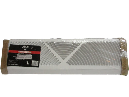 Altus 18" Baseboard Diffuser White Paintable Duct Air Heat Home 4.5" x 18"