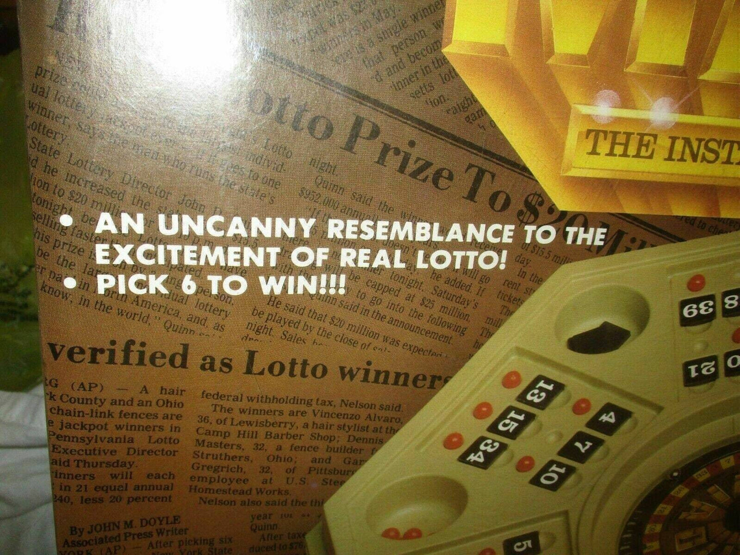 Lotto mania vintage 1984 instant millionare game by smethport