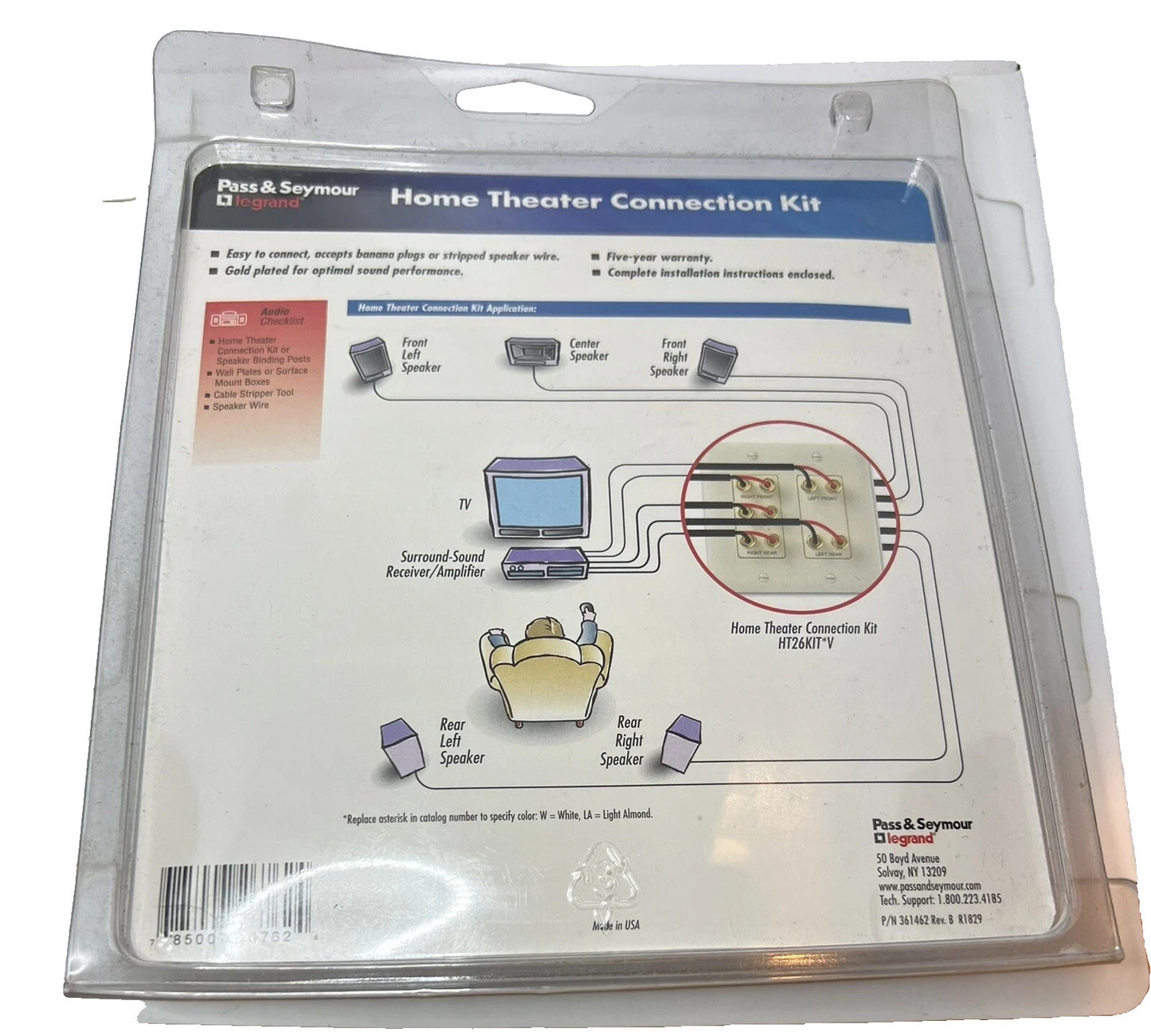 Pass & Seymour Legrand HT26KIT-LAV Home Theater Speaker Wall Connection Kit