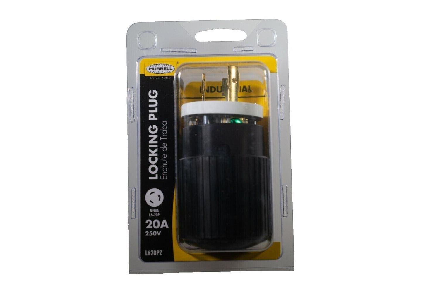 Hubbell 20A 250V Locking Plug NEMA L6-20P