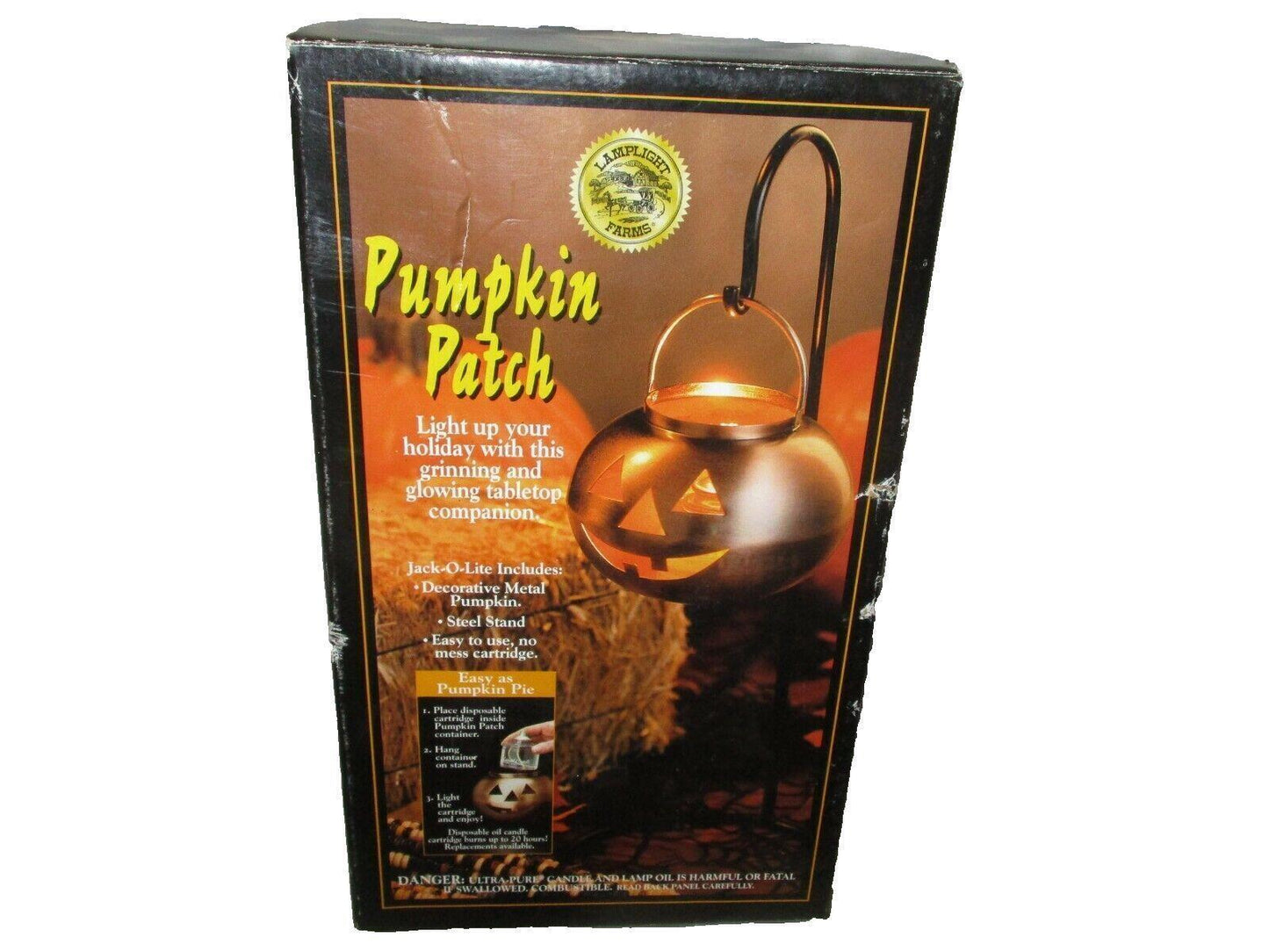 Jack-O-Lite Pumpkin Patch IndoorOutdoor Metal Lamplight With Steel Stand
