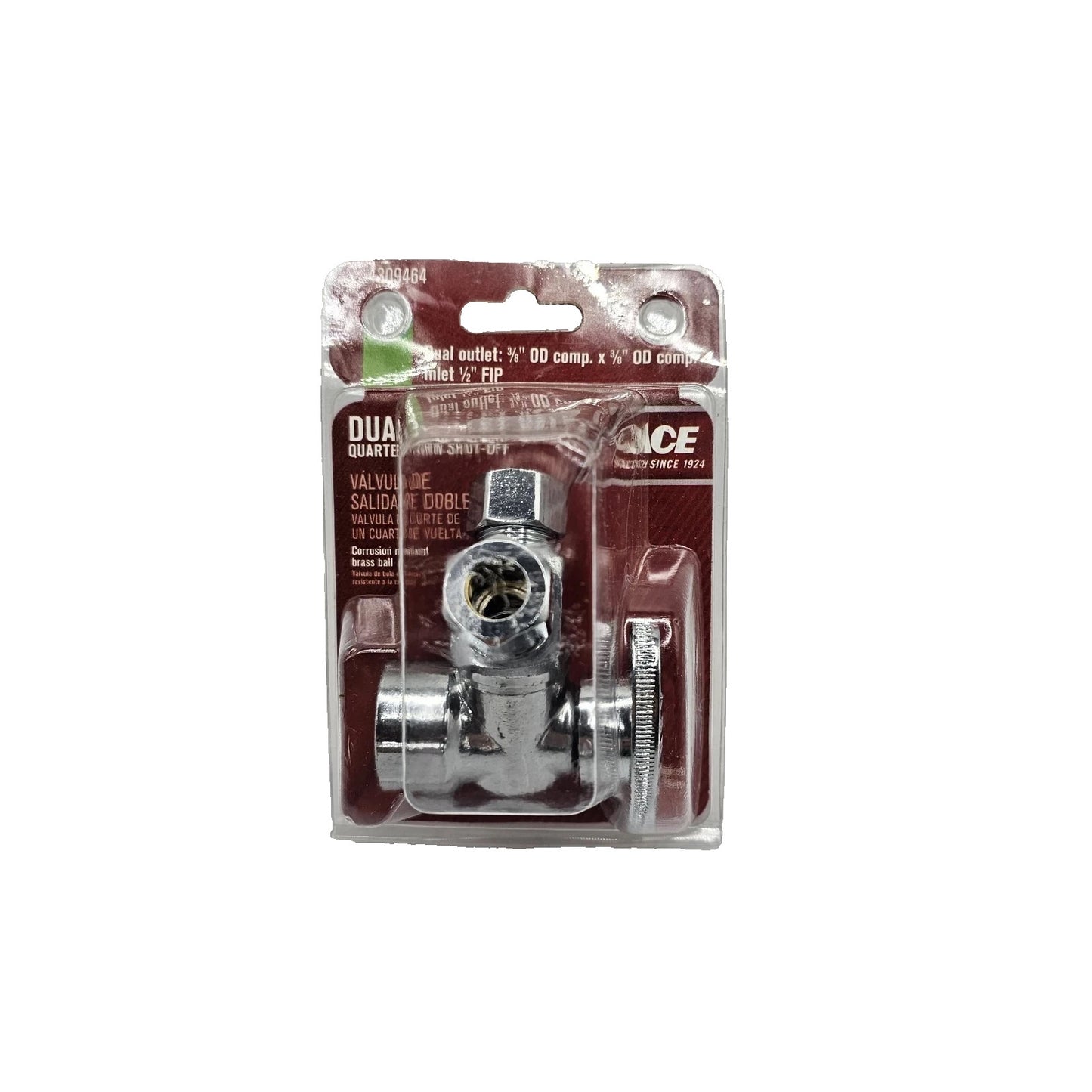 Dual Outlet Quarter Turn Brass Compression  Dual Shut-Off Valve 4309464 New