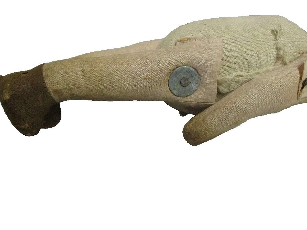 1900's Carnival & Novelty Boy Doll With Composition Head And Hay Filled Body