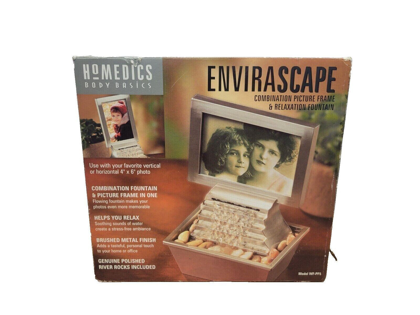 Homedics Envirascape Combination Picture Frame & Relaxation Fountain 4"x6" Photo