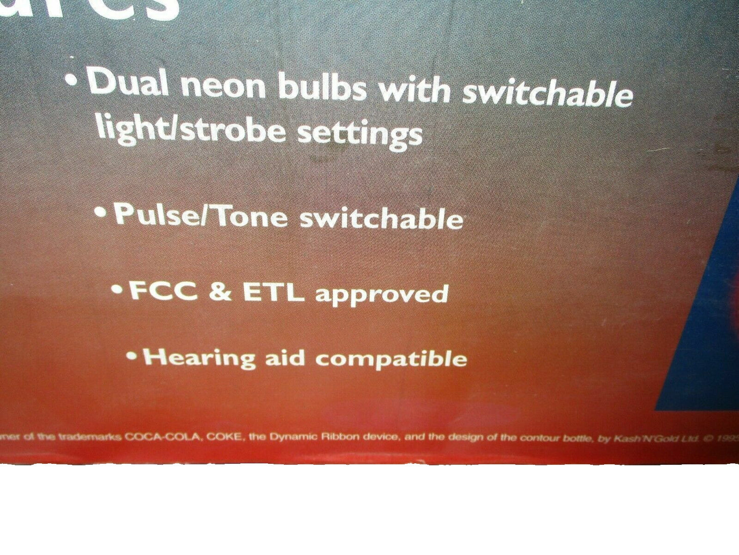 Cola Coca Blinking Disc Telephone Neon Lights Musical Ringer New Old Stock