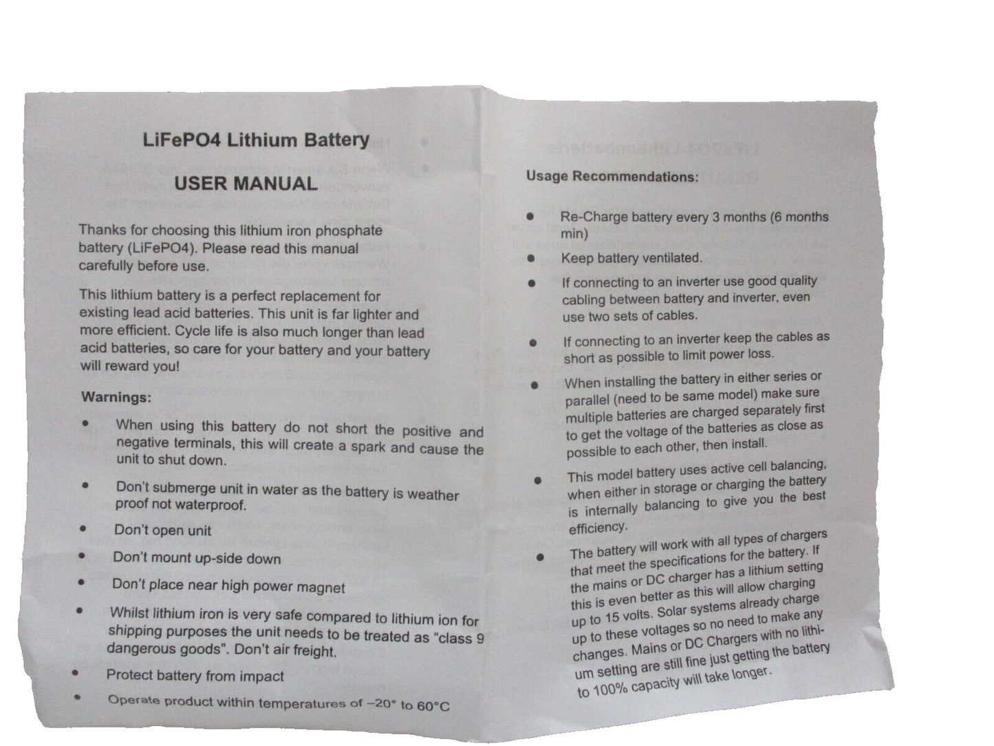 Rechargeable Battery 12V 153.6wh 12AH LIFEP04 Model QPD-1212