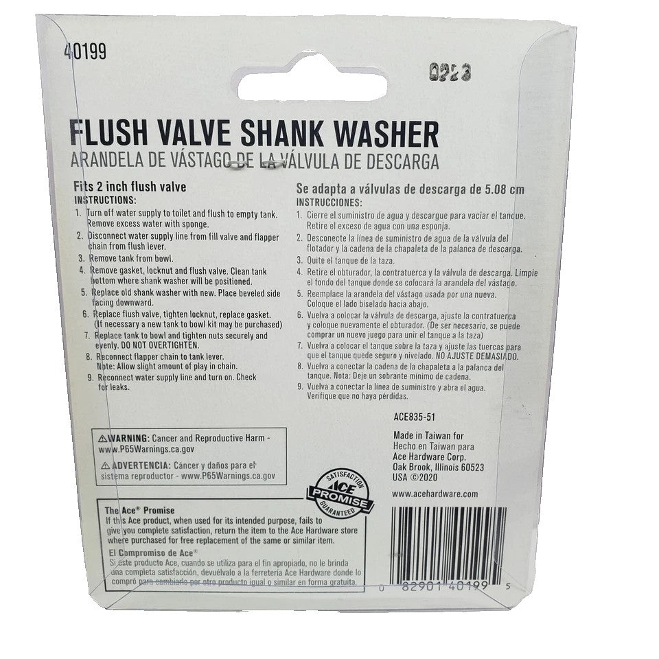 Flush Valve Shank Washer 2-1/4 in. x 3-1/16 in. x 13/32 in. Rubber Beveled 40199