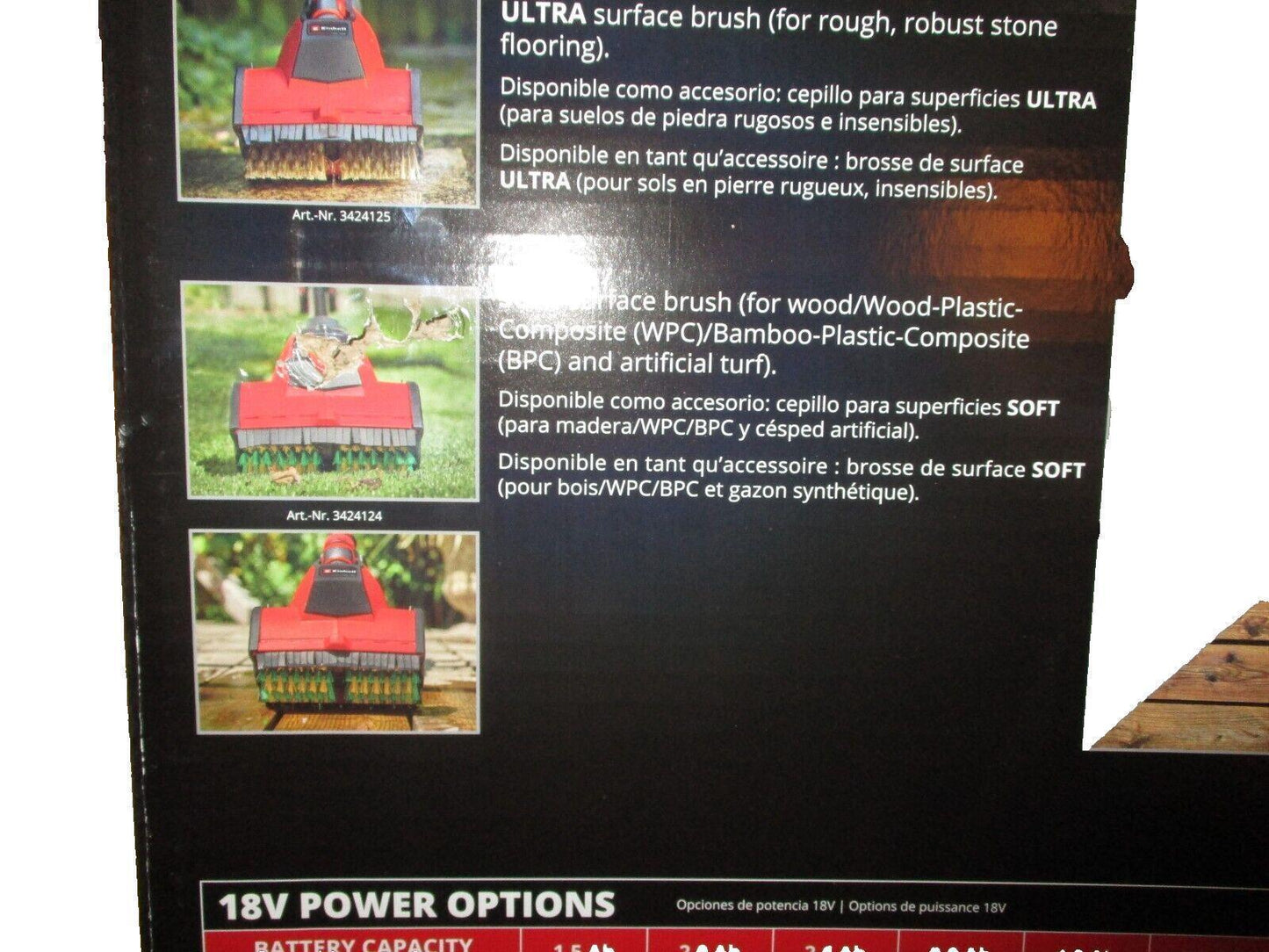 Einhell 18V Cordless Patio Cleaner Brush Wet & Dry Cleaning Stone Wood Tool Only