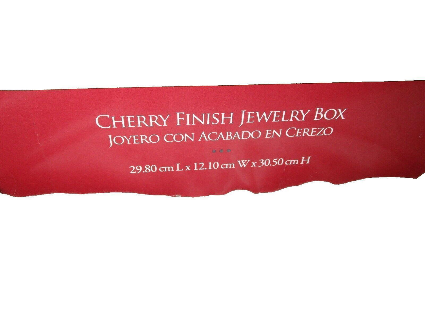 Large Wooden Jewelry Box Nice Wood 12" x 12" x 5" with Revolving Hanger & Mirror