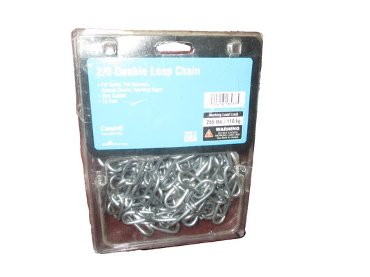 Campbell  Chain Double Loop Chain Zinc Coated 15 ft 255 lb Part 5997522