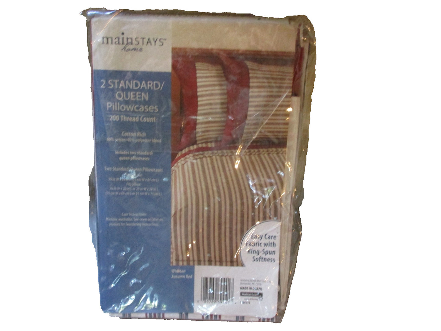 Mainstays 2 Standard Queen Pillowcases 200 Thread Count Color Winston Autumn Red