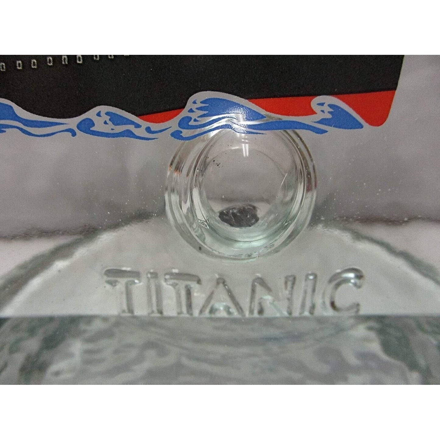 Titanic Ship 1912-2012 Solid Glass Bookend with a Piece of Coal Inside The Glass