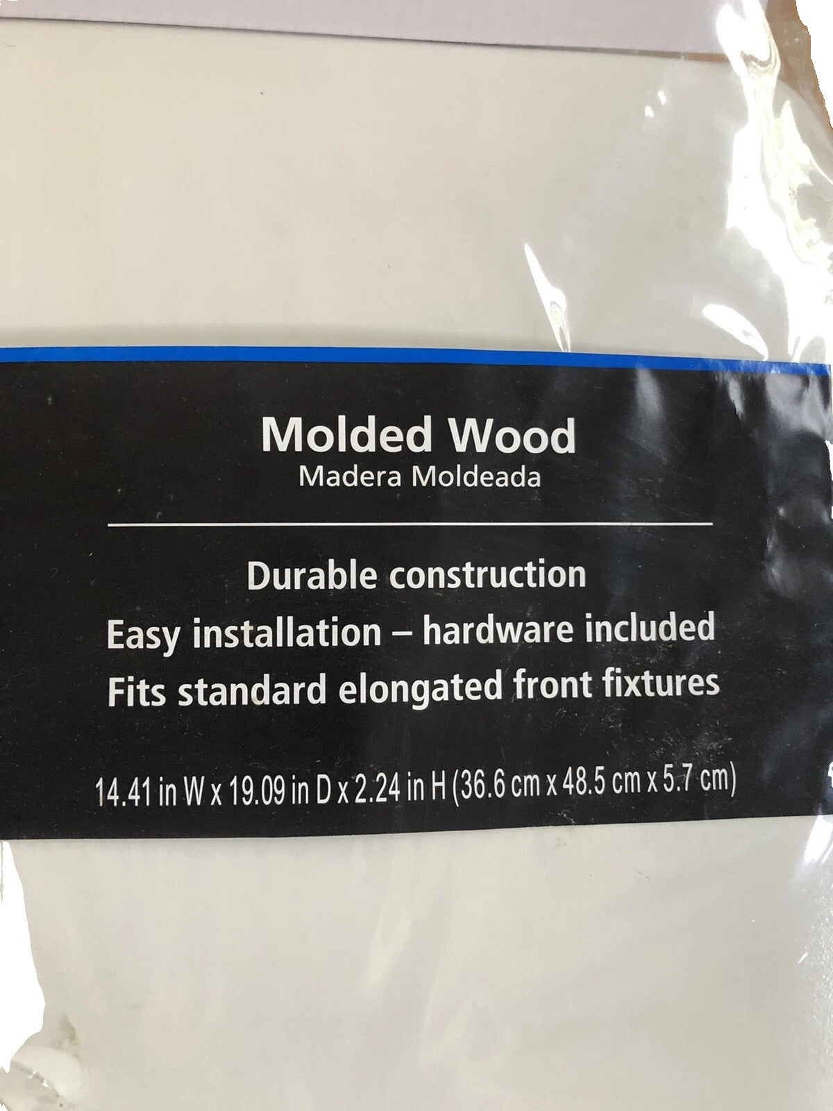 Mainstays Molded Wood Toilet Seat Elongated Bowl White MWS-19-BE-White