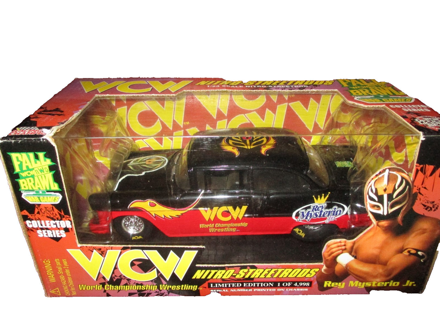 WCW Nitro Street Rods Ray Mysterio  Road Wild 1/24 Die Cast Car HTF