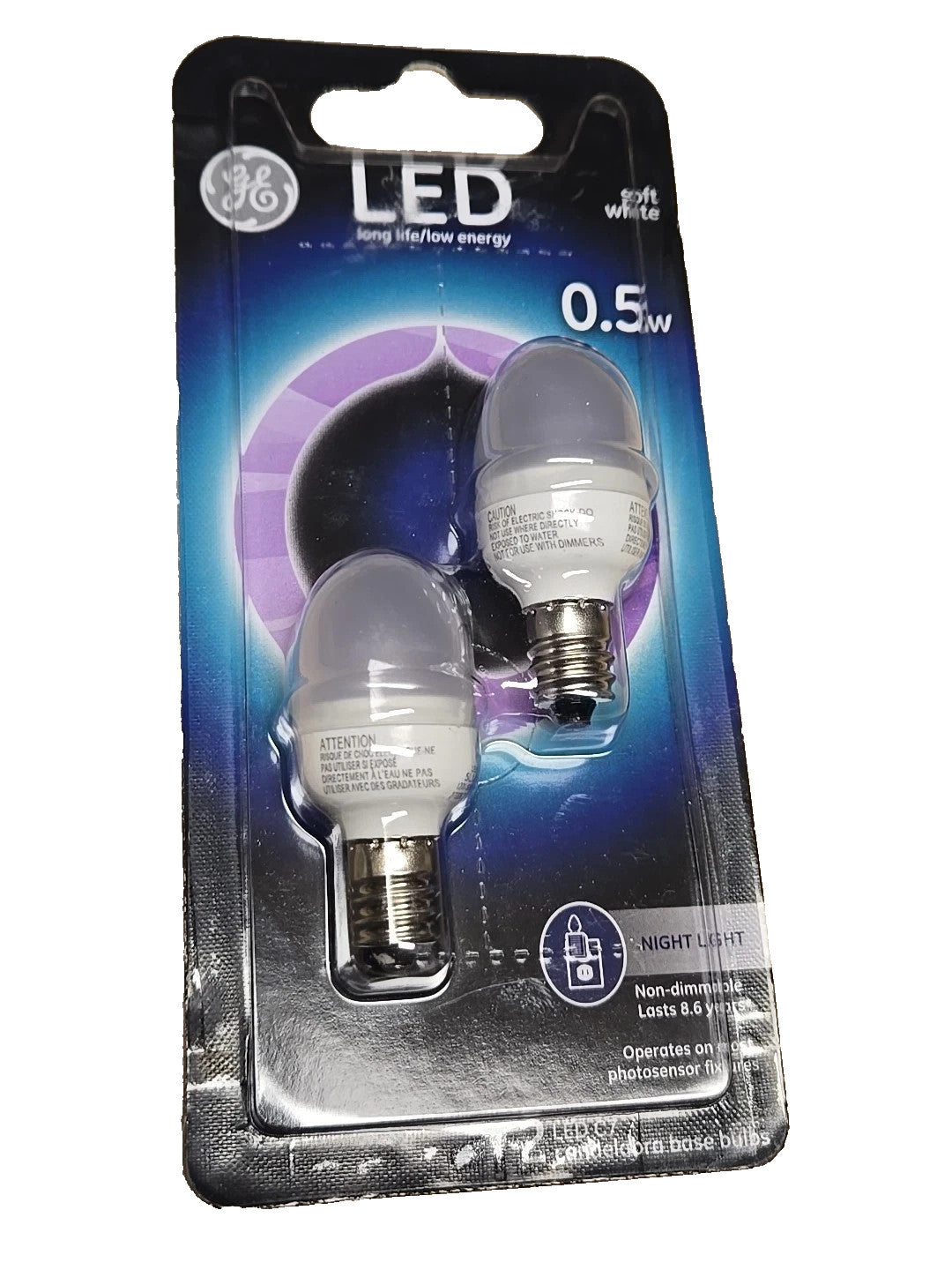 GE Lighting 13887 5W C7 LED Night Light Bulb  2 Pack
