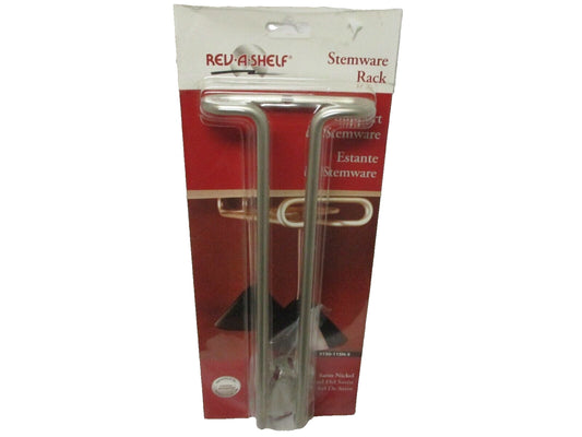 Stemware Racks, Metal, Satin Nickel, 4-1/4" W x 11" D x 1-1/2" H, Single Row