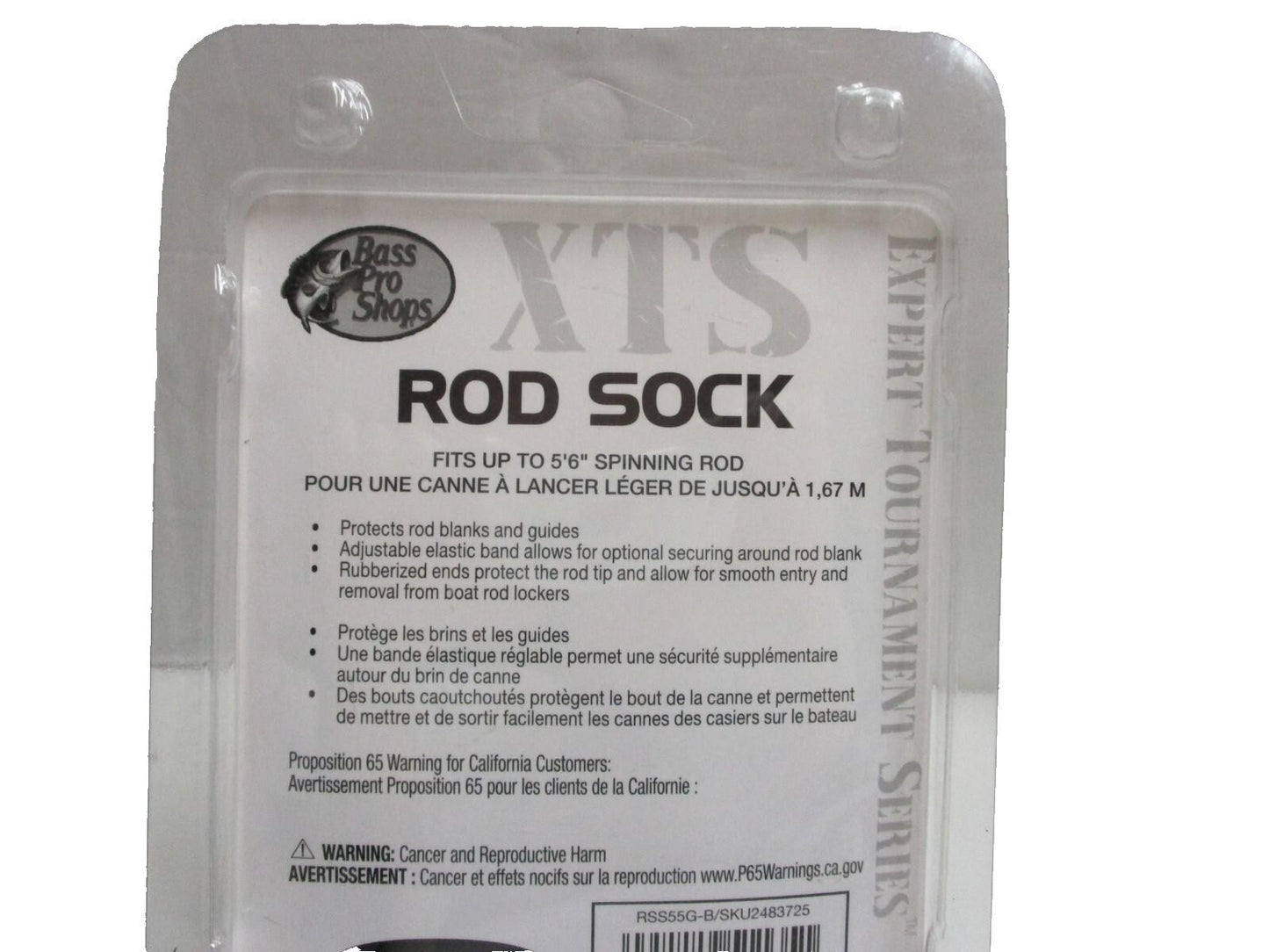 Bass Pro Shop XTS Rod Sock Expert Tournament Series Grey 5'-6"