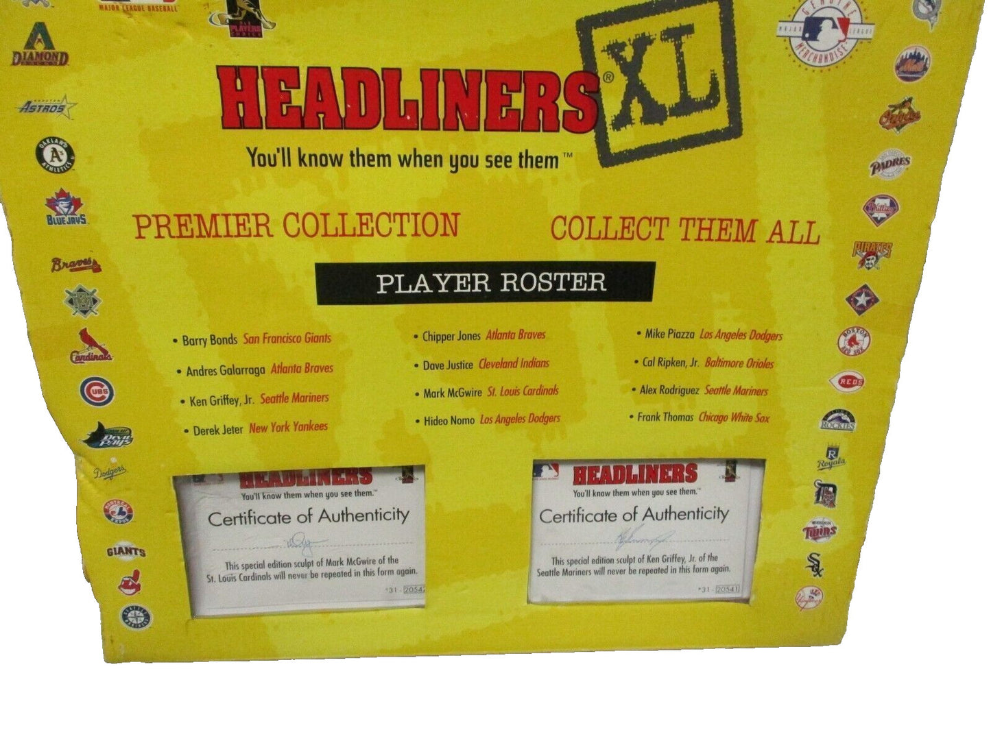 Home Run Headliners XL Ken Griffey Jr. Mark McGwire Baseball Figurines 1998