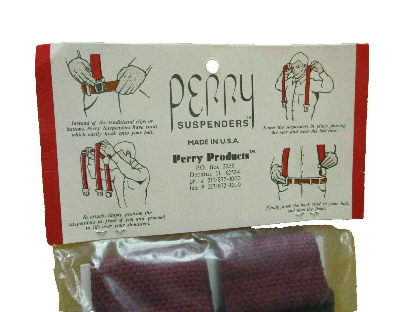 Perry Vintage Adjustable Oakley Brick Church Of The Brethern Suspenders Rare