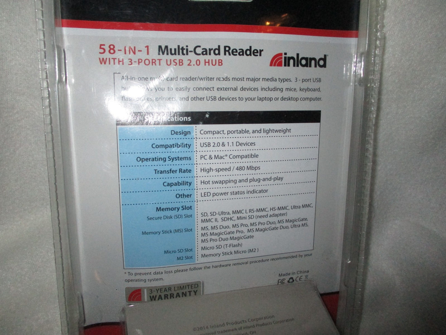 Inland all In One Mini USB Card Reader High Speed USB 2.0