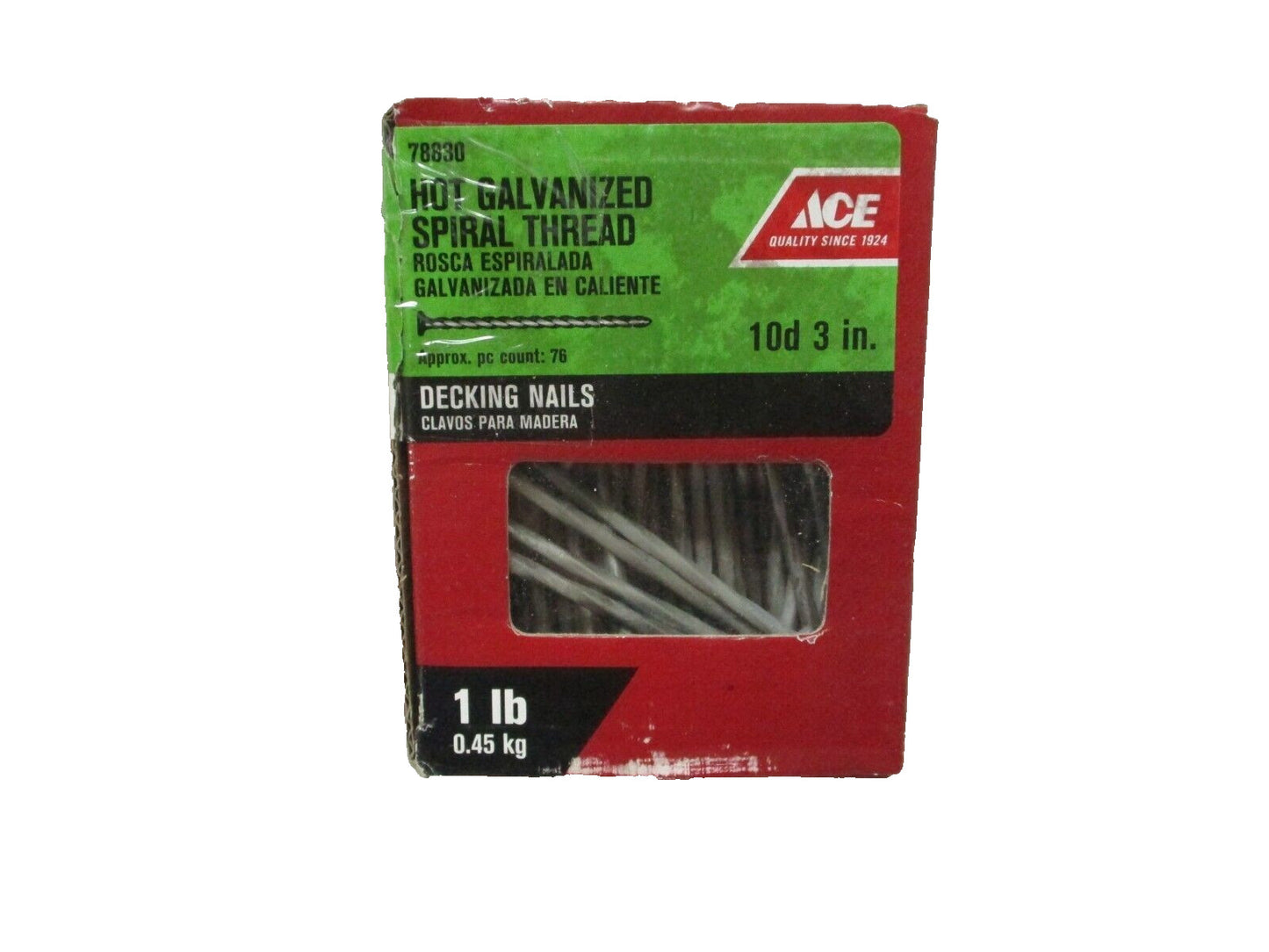 Ace 78830 Nail Deck Galvanized 10d 3" Galvanized Spiral Thread 1 lb.