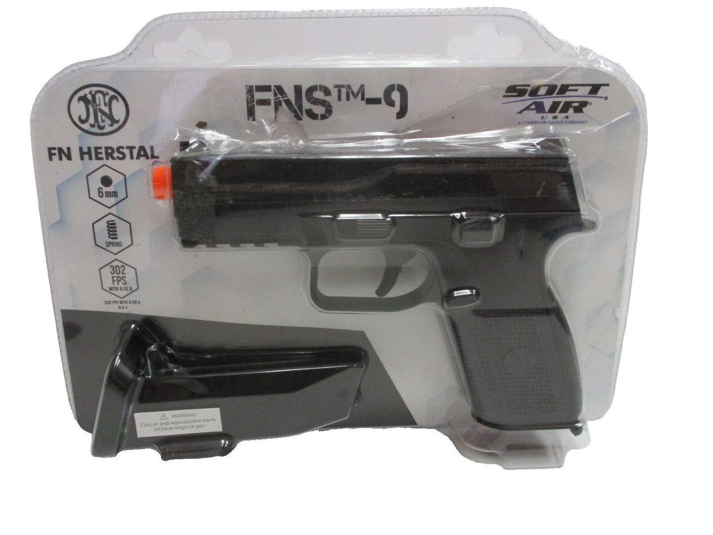 Evike FN Herstal FNS-9 Airsoft Spring Pistol by CyberGun (Color: Black)