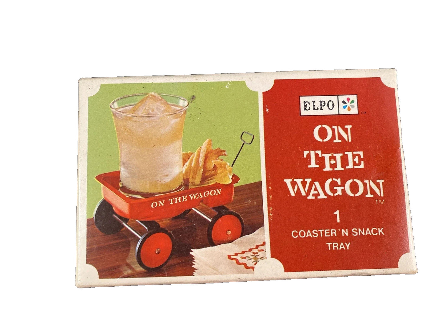 Vintage Elpo On the Wagon 1 Coaster N Snack Tray-Hong Kong 1966