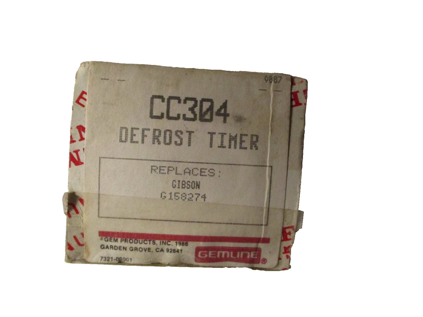 Gemline/Singer CC-304 Replaces Gibson G158274 Defrost Timer