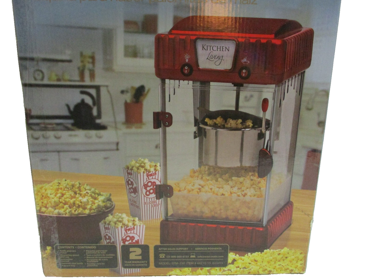 Old Fashioned Tabletop 2.5 Oz. Kettle Hot Air Popcorn Popper Maker EPM-250