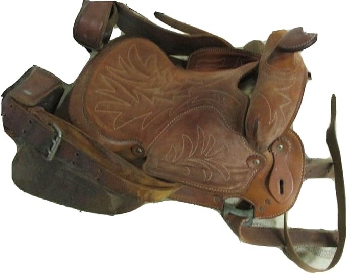 Tooled Leather Western Ranch Roping Horse Saddle 15,16,17 inches