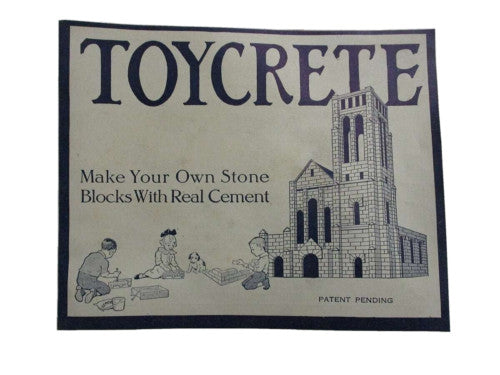 1916 Antique Toycrete Make Your Own Stone Blocks With Metal Tools Mold Kit