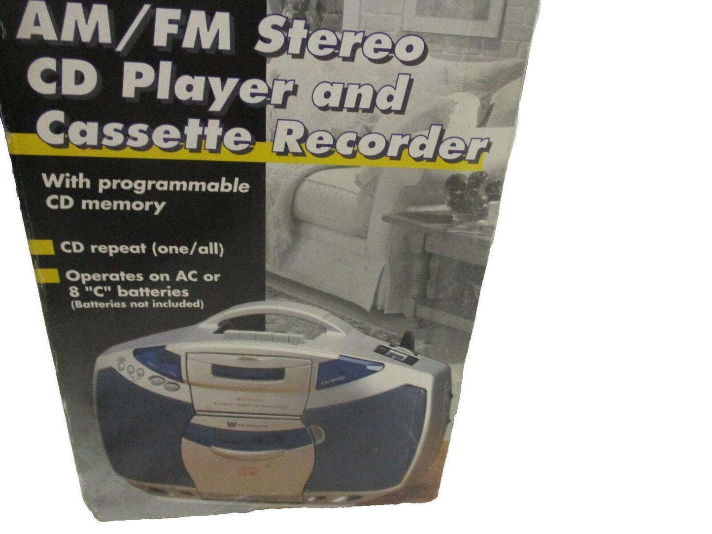 White Westinghouse 1999 AM/FM Stereo CD Player Cassette Recorder Model WPD14142