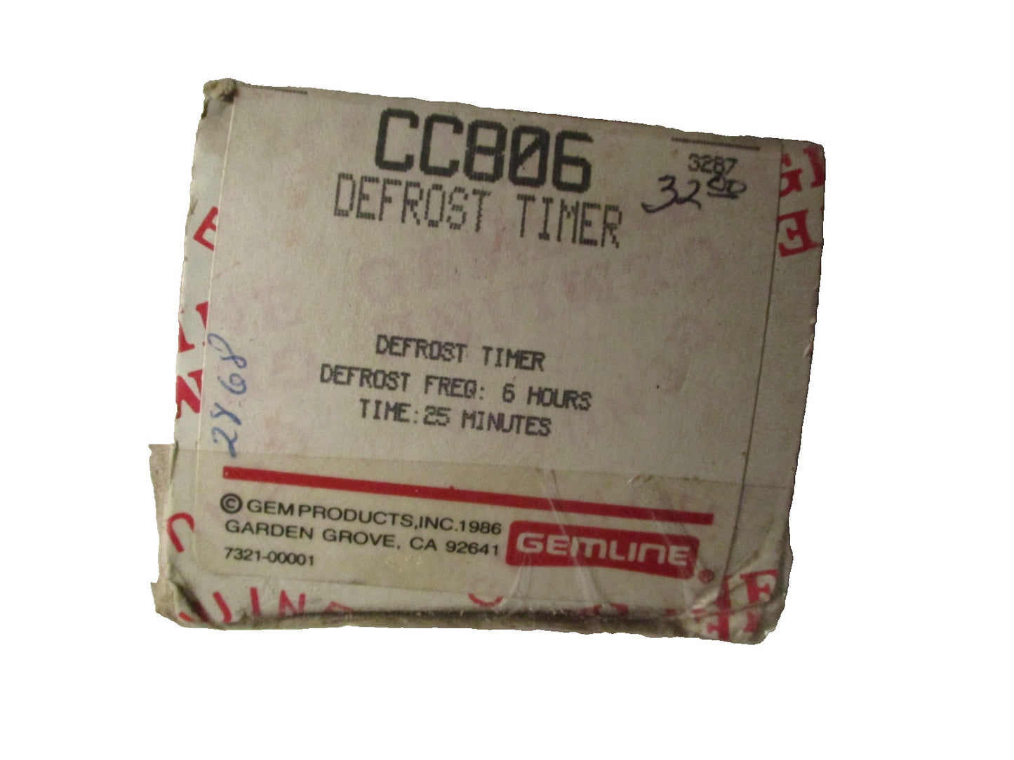 Gemline  CC806  Refrigerator  Defrost Timer
