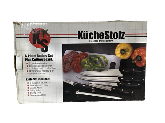 Kuchestolz 6 Piece Precision Cutlery Set 5 Knives & Sharpener
