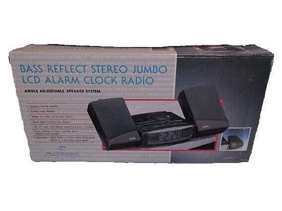 Bass Reflect Stereo Jumbo LCD Alarm Clock Radio