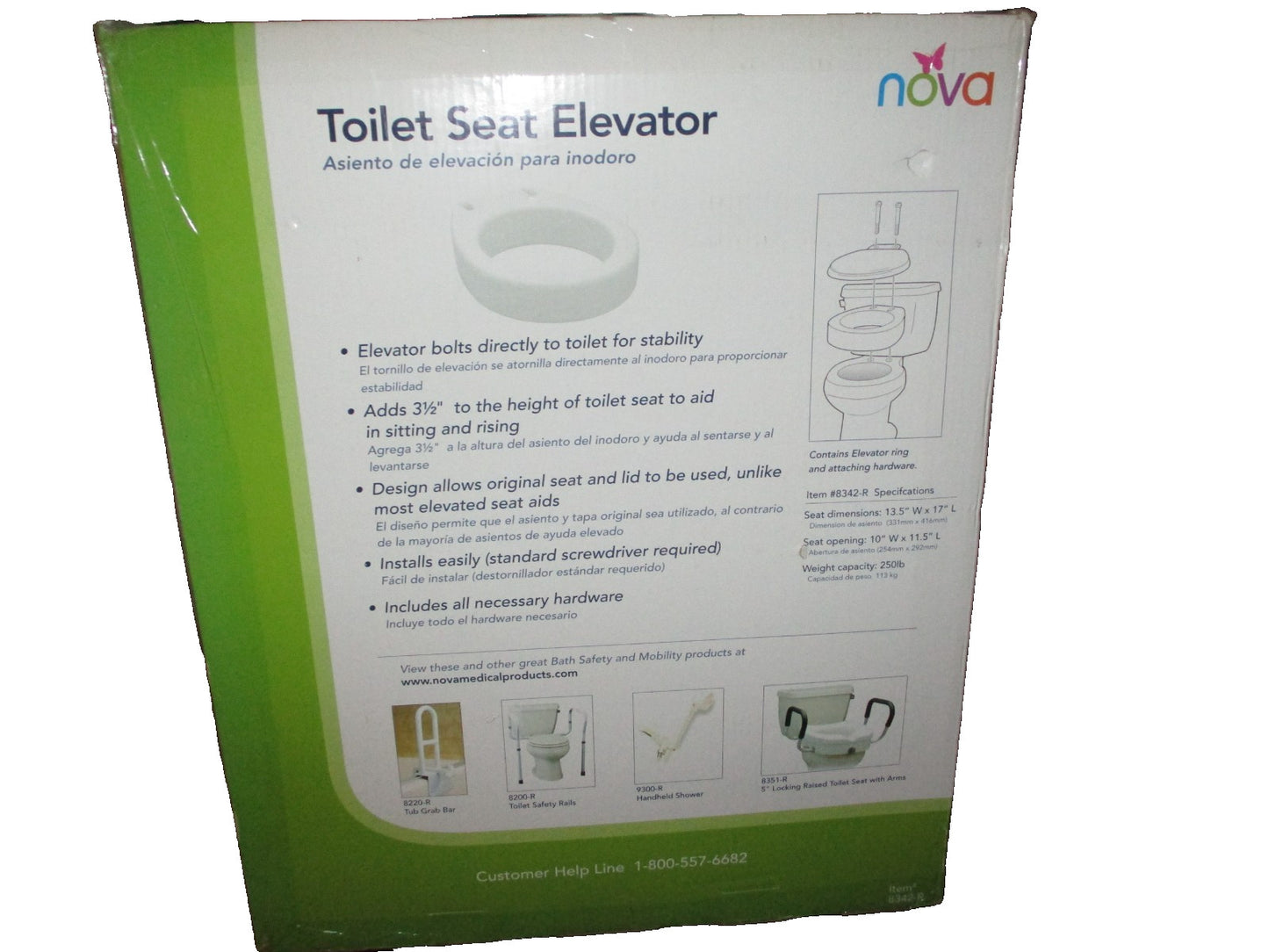 Nova 3.5" Toilet Seat Elevator Standard Round Bowl #8342-R