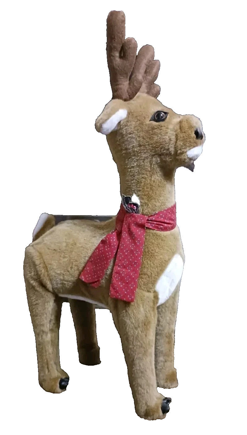 Vintage Santa’s Best Standing Reindeer Dasher Plush Animated 27” Motionette 1993