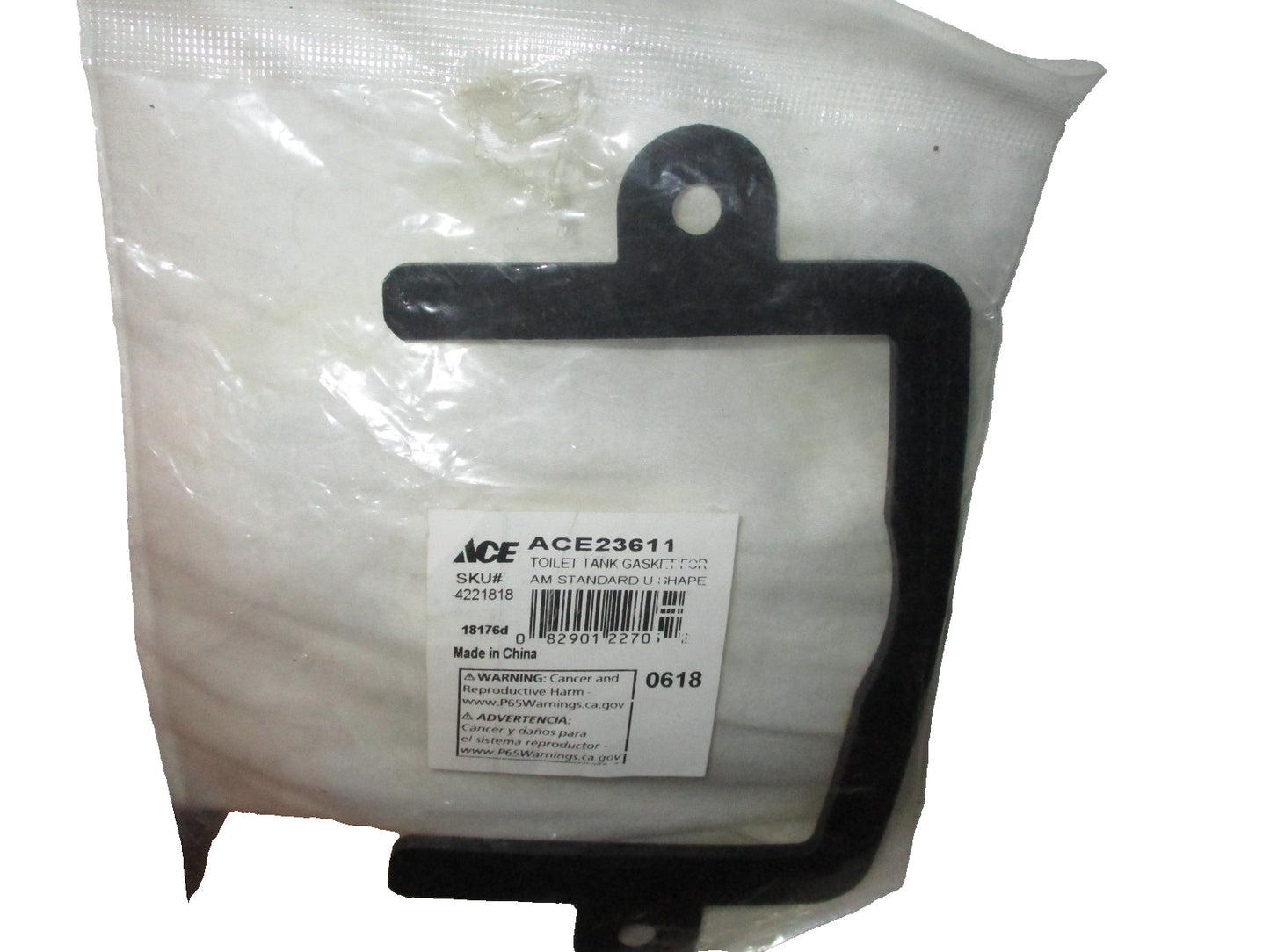 Ace 23611 Toilet Tank Gasket for AM Standard U Shape 0618