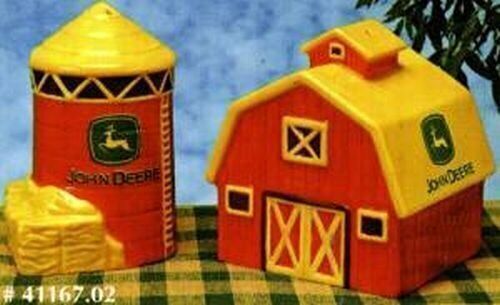 John Deere 'On the Farm' Ceramic Salt & Pepper Shaker Set - Barn and Grain Silo