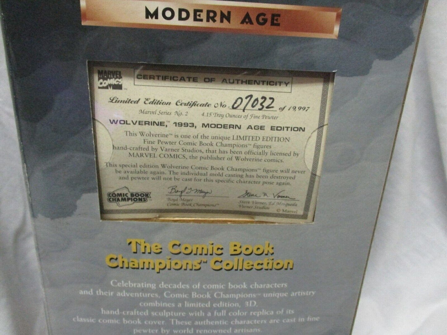 Limited Edition Pewter Statue of Wolverine 1993 Modern Age Edition by Fine Pewte