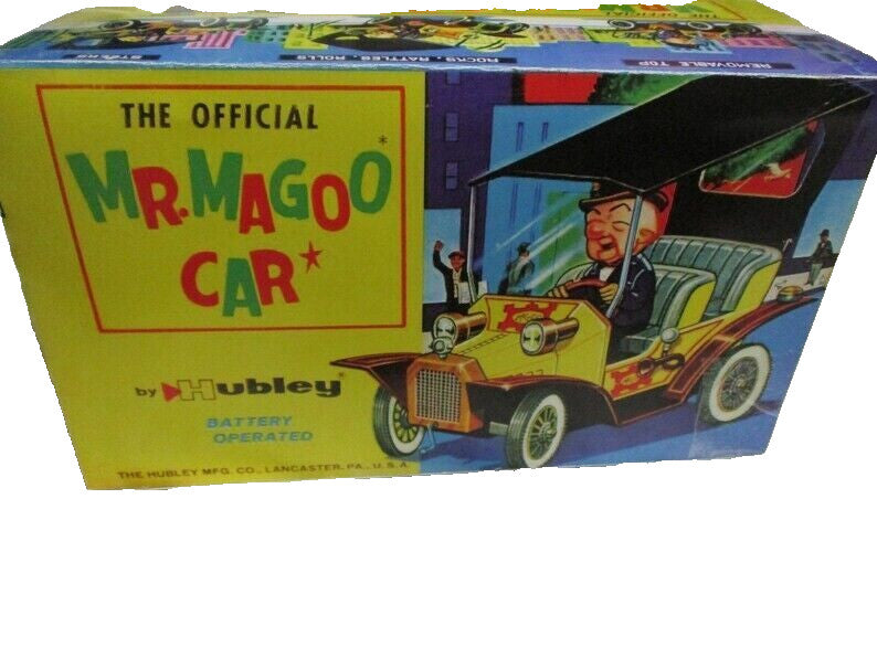 Vintage 1961 Hubley Battery Operated The Official Mr. Magoo Tin Car Top not incl