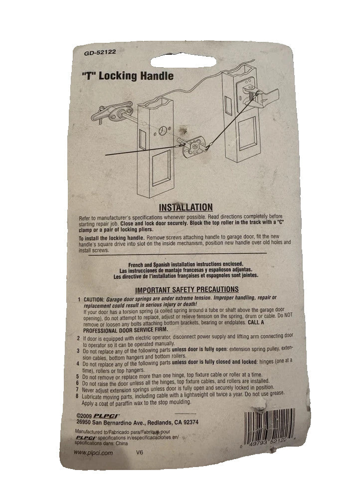 Garage Door Hardware Keyed T-Handle 5/16 in. x 4-5/8 in. Square Shaft Chrome