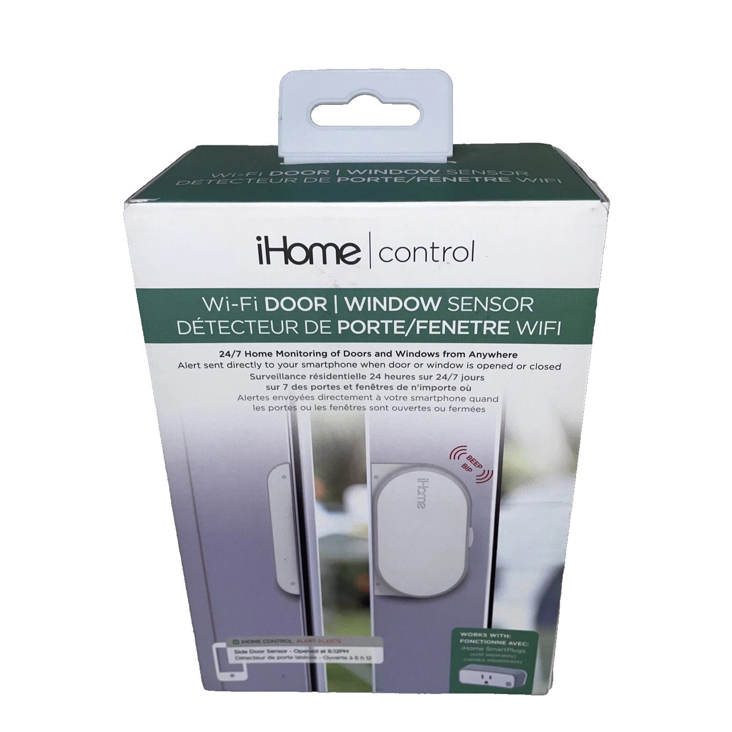 iHome Control Wifi Door/Window Battery Powered Sensor White ISB04WC