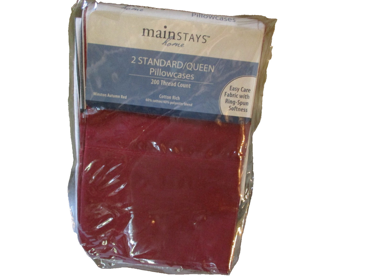 Mainstays 2 Standard Queen Pillowcases 200 Thread Count Color Winston Autumn Red