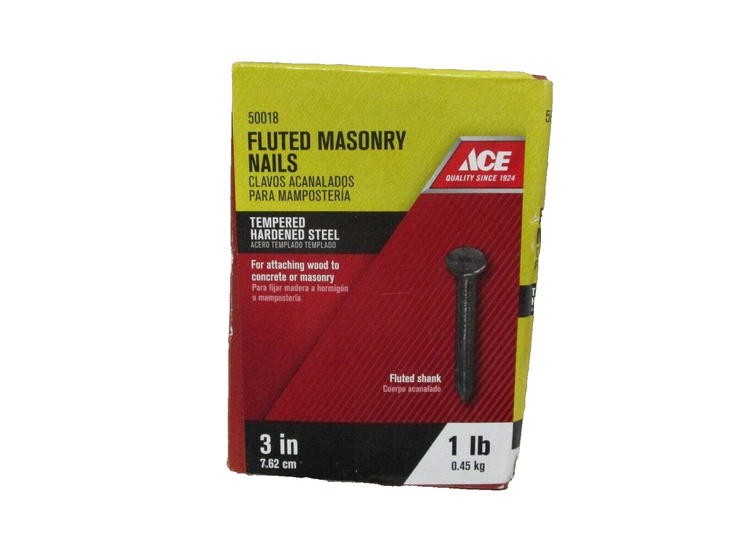 Ace 3 in. Masonry Fluted Shank Masonary Nail Round 1 lb. 50018