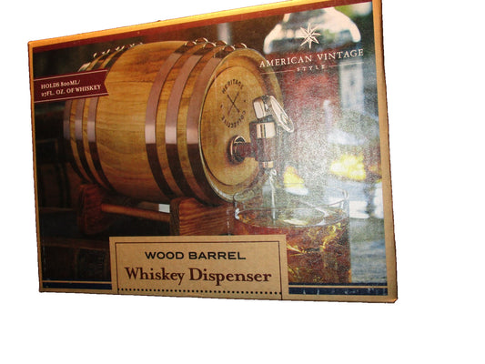 Wood Whiskey Barrell Drink Dispenser By Refinery & Co. 27 Fluid oz