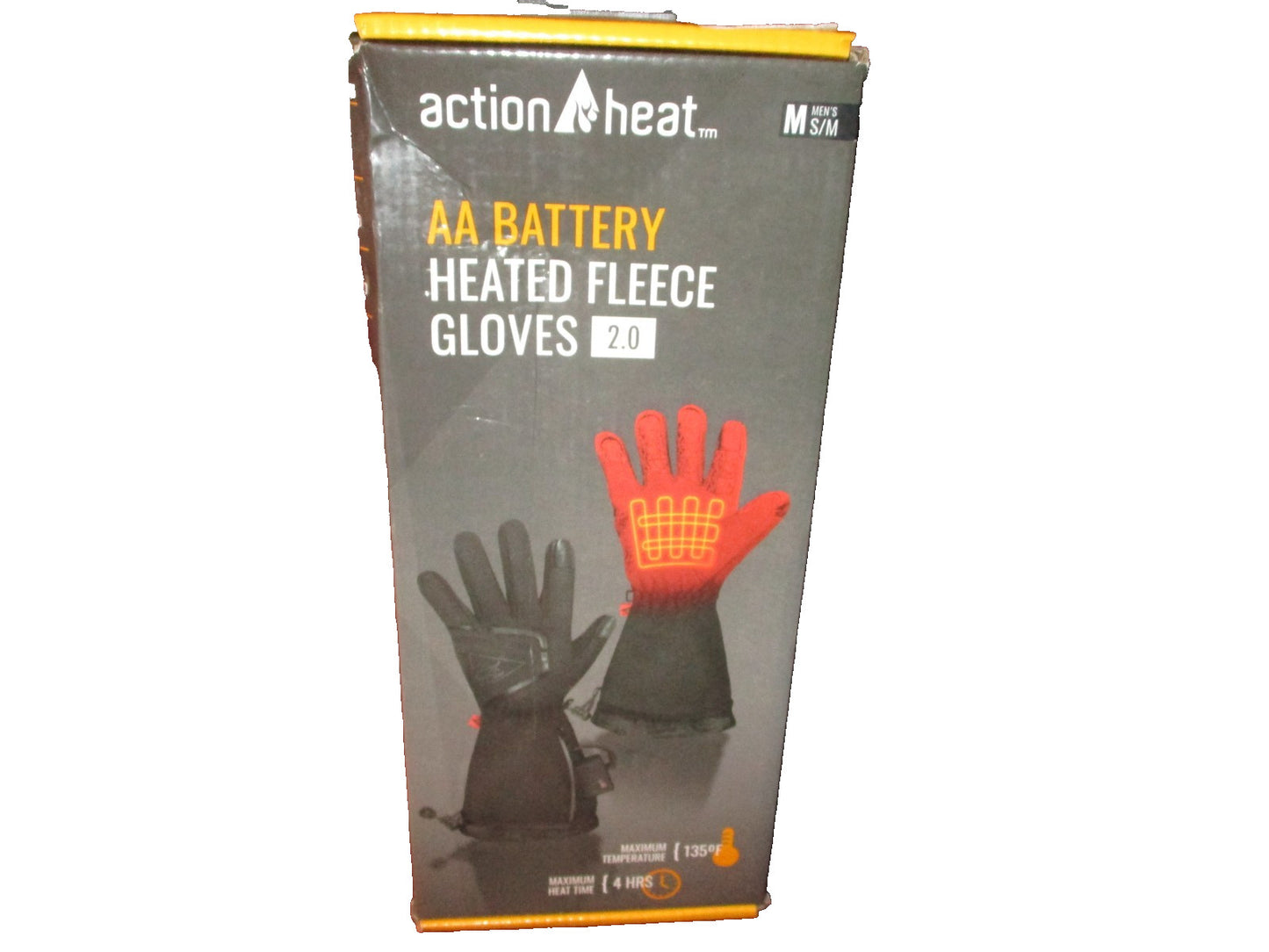 ActionHeat AA Battery Heated Gloves Men Touchscreen Electric Fleece Winter
