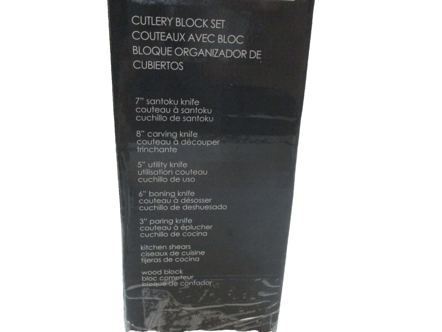 Home Basics 7 Piece Cutlery Wood Block Knife Set Black