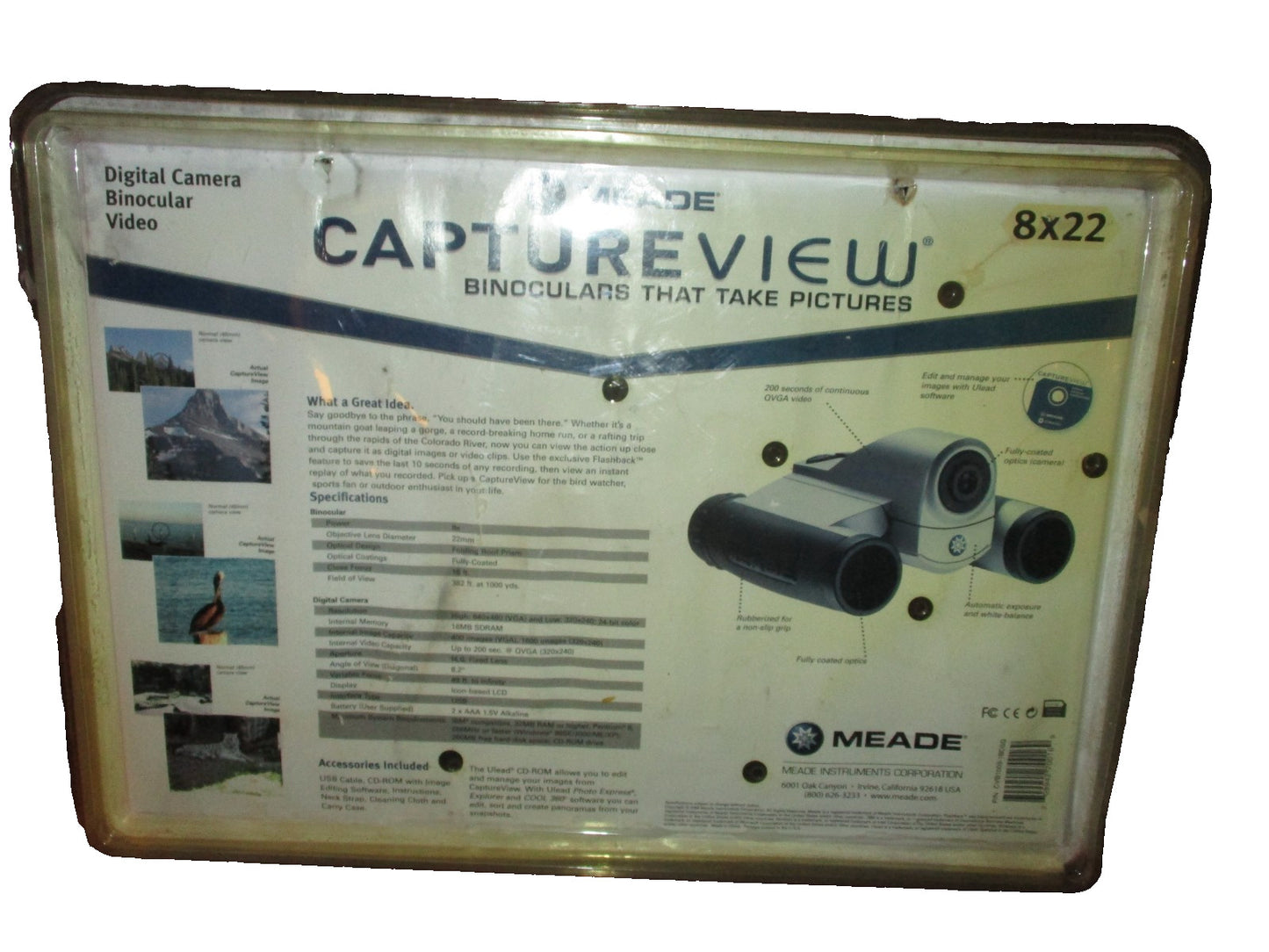 Meade Captureview 8x22 Integrated Roof Prism 3.0MP Digital Camera Binocular
