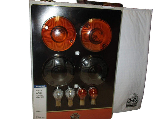 Harley Davidson 3 1/4" Flat Turn Signal Lenses (2) Smoke (2) Orange With